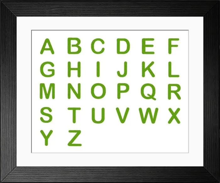 Framed Print : Letter A-Z, Alphabet Letters Made of Four Leaf Clover Isolated on White Background Framed Print : Letter A-Z, Alphabet Letters Made of Four Leaf Clover Isolated on White Background