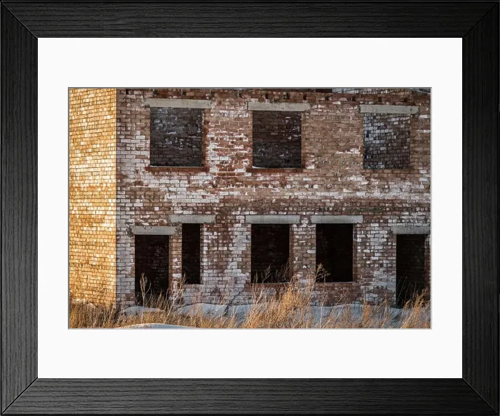 Framed Print : The old abandoned unfinished brick building close-up Framed Print : The old abandoned unfinished brick building close-up