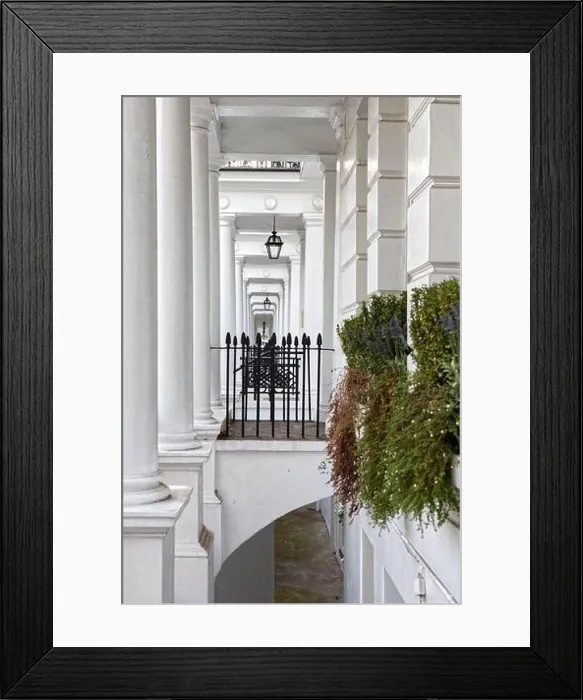 Framed Print : Abstract view of a Row of white townhouses Framed Print : Abstract view of a Row of white townhouses