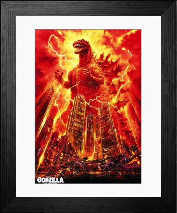 Framed Print : 1984 version of Godzilla a giant monster or daikaiju originating from a series of tokusatsu films of the same name from Japan Framed Print : 1984 version of Godzilla a giant monster or daikaiju originating from a series of tokusatsu films of the same name from Japan