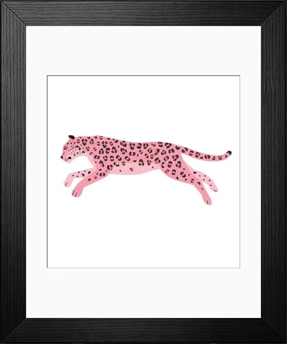 Framed Print : Vector flat pink leopard Framed Print : Vector flat pink leopard