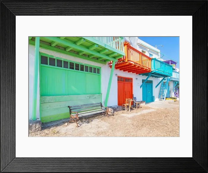 Framed Print : Colourful fishermen houses, Klima, Milos Island, Cyclades Islands, Greece Framed Print : Colourful fishermen houses, Klima, Milos Island, Cyclades Islands, Greece