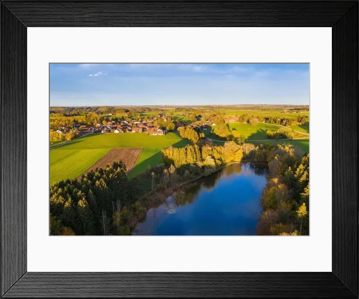 Framed Print : Thanninger Weiher, Thanning, at Egling, Tölzer Land, drone recording, Upper Bavaria, Bavaria, Germany Framed Print : Thanninger Weiher, Thanning, at Egling, Tölzer Land, drone recording, Upper Bavaria, Bavaria, Germany