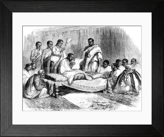 Framed Print : ETHIOPIA Kassai, Prince of Tigray, Seated, State 1868. Illustrated London News Framed Print : ETHIOPIA Kassai, Prince of Tigray, Seated, State 1868. Illustrated London News