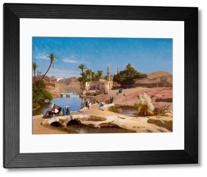 Framed Print : Jean Léon Gérôme, View of Medinet El-Fayoum (Egypt), landscape painting, circa 1868-1870 Framed Print : Jean Léon Gérôme, View of Medinet El-Fayoum (Egypt), landscape painting, circa 1868-1870