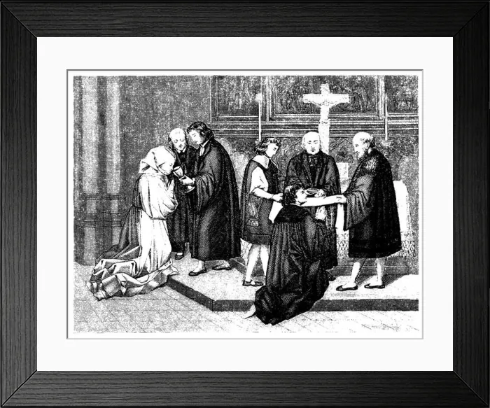 Framed Print : Protestant Communion (16th century), , (cultural history book, 1875) Framed Print : Protestant Communion (16th century), , (cultural history book, 1875)