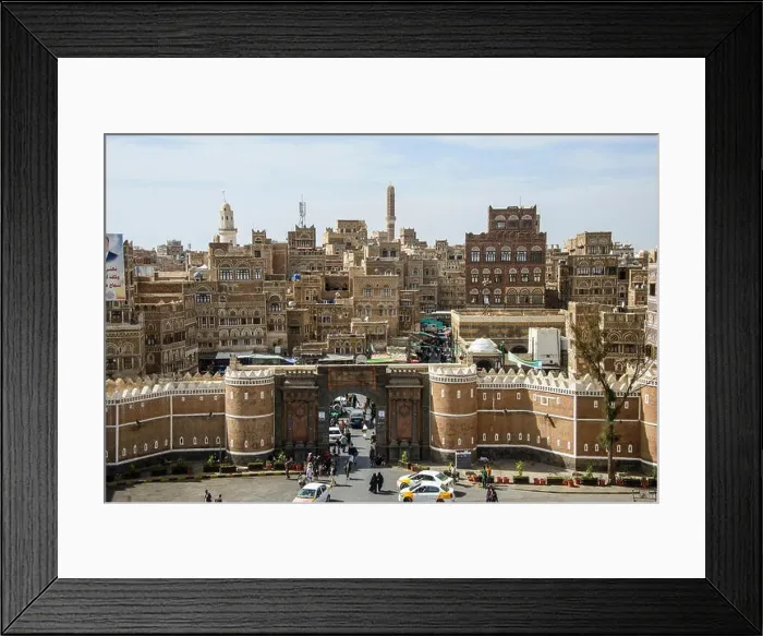 Framed Print : Bab al Yemen and the Old Town, UNESCO World Heritage Site, Sanaa, Yemen, Middle East Framed Print : Bab al Yemen and the Old Town, UNESCO World Heritage Site, Sanaa, Yemen, Middle East