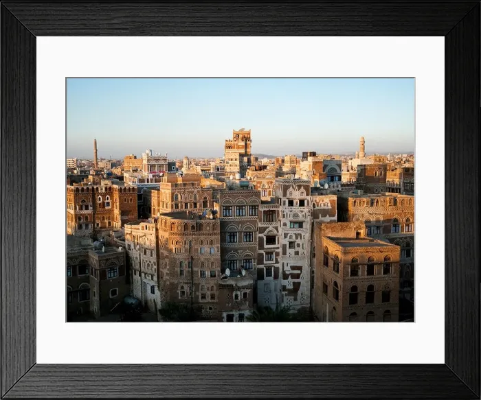 Framed Print : sanaa old town city view yemen traditional architecture Framed Print : sanaa old town city view yemen traditional architecture