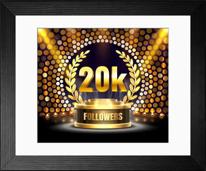Framed Print : Thank you followers peoples, 20k online social group, happy banner celebrate, Vector illustration Framed Print : Thank you followers peoples, 20k online social group, happy banner celebrate, Vector illustration