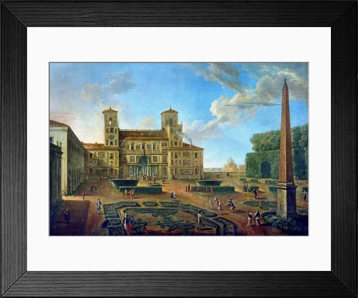 Framed Print : View of Villa Medici, 1767 by Paolo Anesi, Rome 1687-1773, Florence, Italian, Italy. The Villa Medici is a Mannerist villa