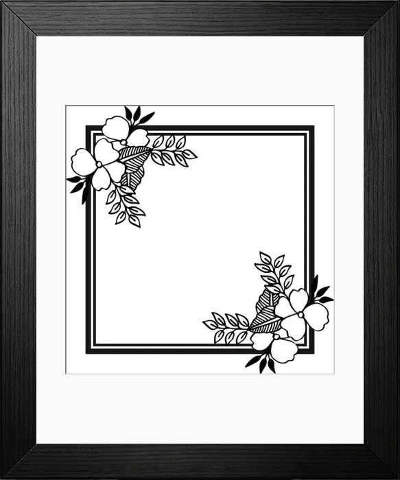 Framed Print : Beautiful floral border pattern frame, design various greeting cards. Vector illustration Framed Print : Beautiful floral border pattern frame, design various greeting cards. Vector illustration