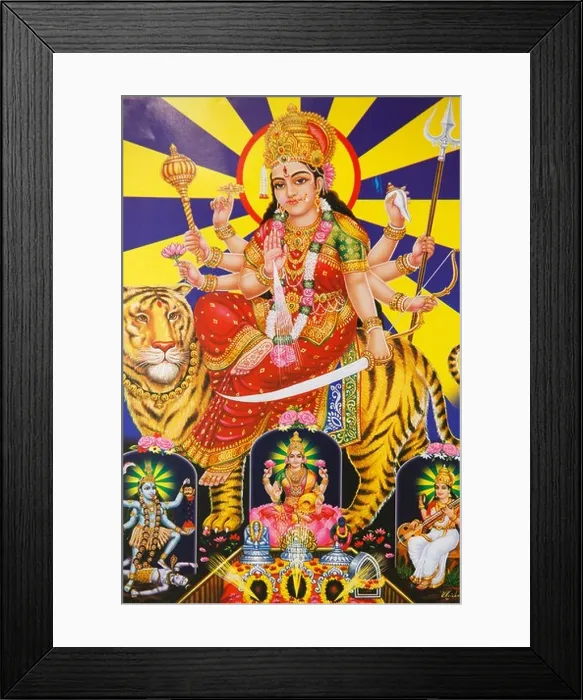 Framed Print : Picture of Hindu goddess Durga, India, Asia Framed Print : Picture of Hindu goddess Durga, India, Asia