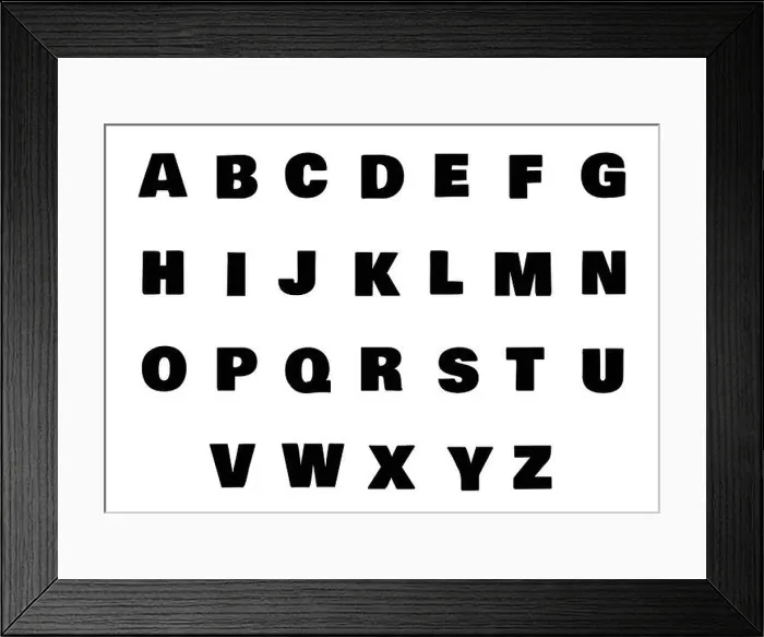 Framed Print : Alphabet set illustration black bold letters on white background Framed Print : Alphabet set illustration black bold letters on white background