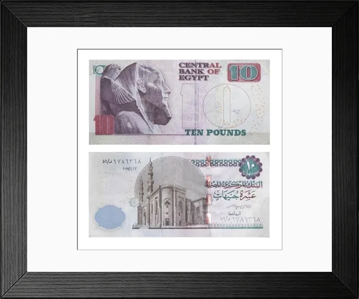 Framed Print : 10 Egyptian pounds, front and back, Egypt Framed Print : 10 Egyptian pounds, front and back, Egypt