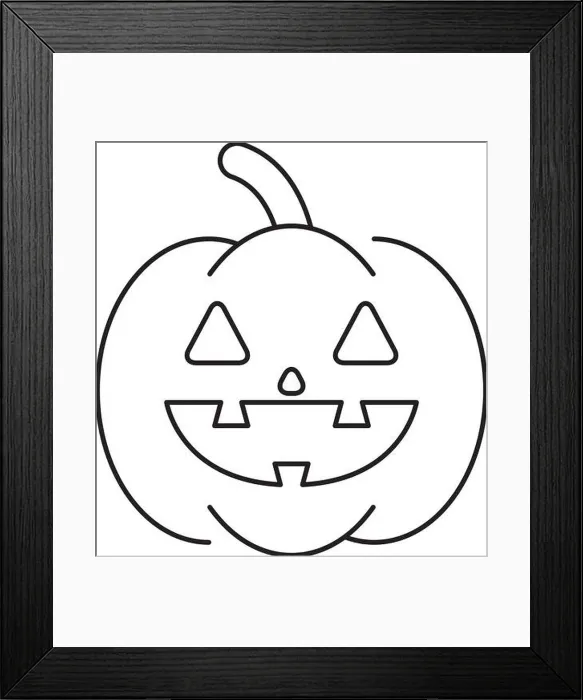Framed Print : halloween pumpkin with face style line icon vector illustration design Framed Print : halloween pumpkin with face style line icon vector illustration design