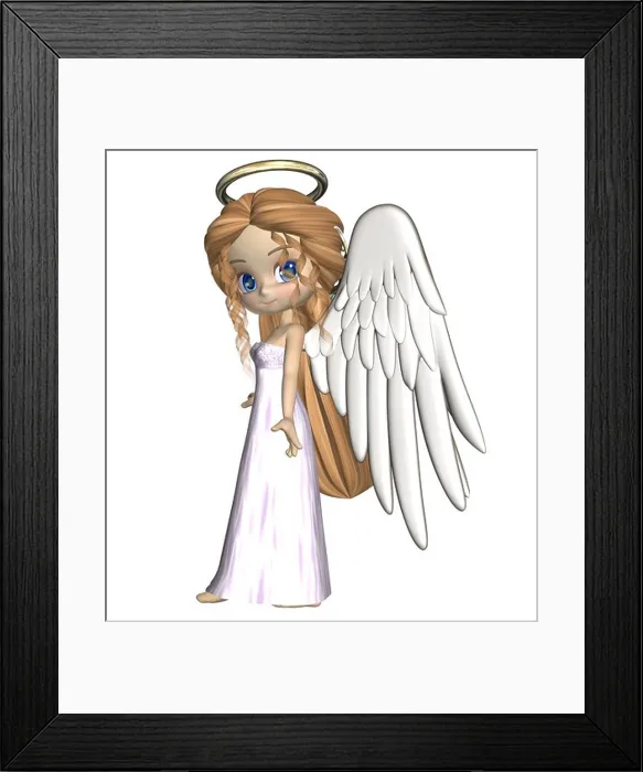 Framed Print : Cute Angel Cartoon Render Framed Print : Cute Angel Cartoon Render
