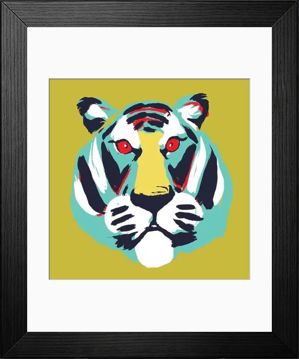 Framed Print : Abstract trendy drawing of a tiger. Colored head of a tiger. Isolated. Tiger - a symbol of 2022. Tyger the cat - tshirt print Framed Print : Abstract trendy drawing of a tiger. Colored head of a tiger. Isolated. Tiger - a symbol of 2022. Tyger the cat - tshirt print