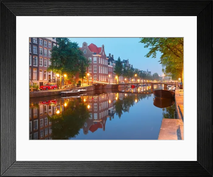 Framed Print : Amsterdam canal Kloveniersburgwal, Holland Framed Print : Amsterdam canal Kloveniersburgwal, Holland