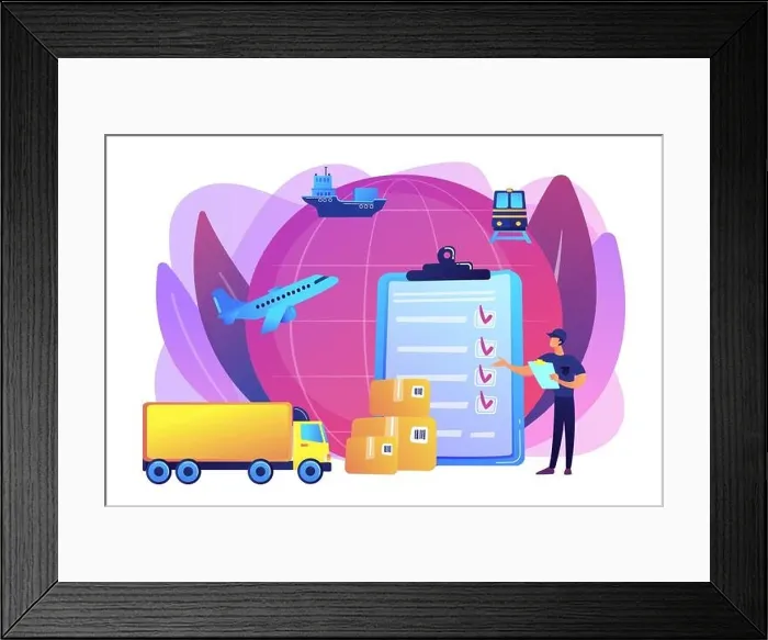Framed Print : Customs clearance concept vector illustration Framed Print : Customs clearance concept vector illustration