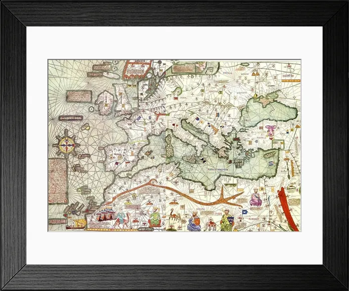 Framed Print : Europe Mediterranean Catalan Atlas Framed Print : Europe Mediterranean Catalan Atlas