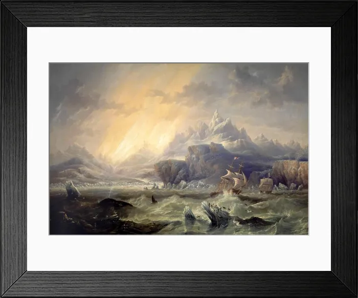 Framed Print : Ross expedition in the Antarctic, 1847, by John Carmichael. Sir James Clark Ross, British explorer known for his exploration of the Arctic with Sir Framed Print : Ross expedition in the Antarctic, 1847, by John Carmichael. Sir James Clark Ross, British explorer known for his exploration of the Arctic with Sir