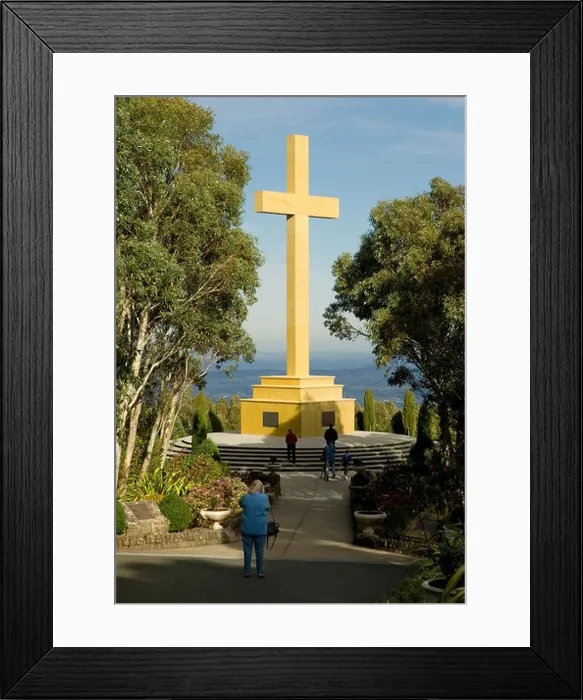 Framed Print : Memorial Cross at Mount Macedon Victoria Australia Framed Print : Memorial Cross at Mount Macedon Victoria Australia