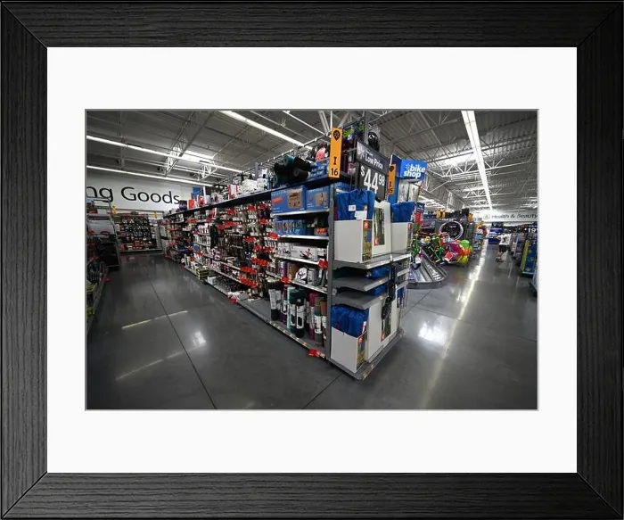Framed Print : The Inside of a Walmart store Framed Print : The Inside of a Walmart store