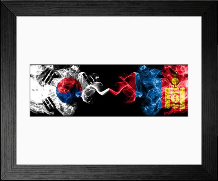 Framed Print : South Korea vs Mongolia, Mongolian smoky mystic flags placed side by side. Thick colored silky abstract smoke flags of South Korean and Mongolia, Mong Framed Print : South Korea vs Mongolia, Mongolian smoky mystic flags placed side by side. Thick colored silky abstract smoke flags of South Korean and Mongolia, Mong