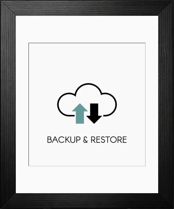 Framed Print : Data cloud icon. Backup and restore sign Framed Print : Data cloud icon. Backup and restore sign