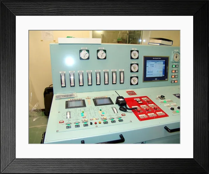 Framed Print : Main operating panel for computerized control marine ship engine Framed Print : Main operating panel for computerized control marine ship engine