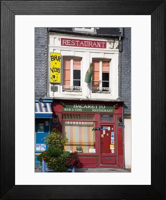 Framed Print : Bacaretto Restaurant in Honfleur, Normandy, France, Europe Framed Print : Bacaretto Restaurant in Honfleur, Normandy, France, Europe