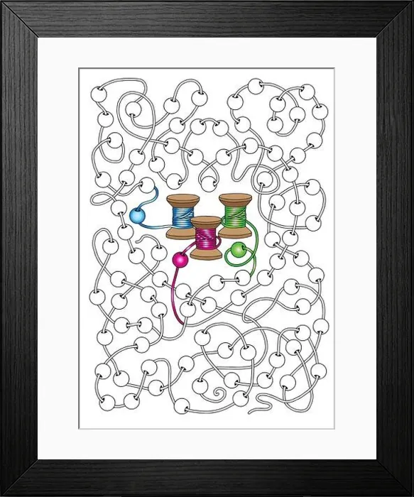 Framed Print : Labyrinth game for children, untangle the thread Framed Print : Labyrinth game for children, untangle the thread