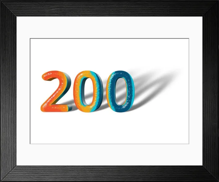 Framed Print : 3D Number 200 two hundred lively colours Framed Print : 3D Number 200 two hundred lively colours