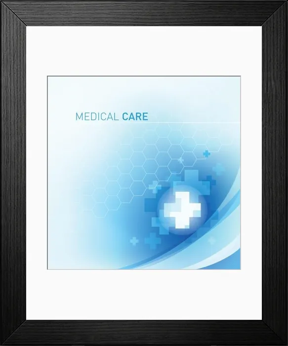 Framed Print : Medical Abstract geometric background. Template brochure design