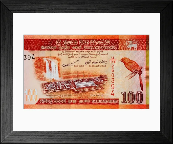 Framed Print : Sri Lanka 100 One Hundred Rupees Bank Note Framed Print : Sri Lanka 100 One Hundred Rupees Bank Note