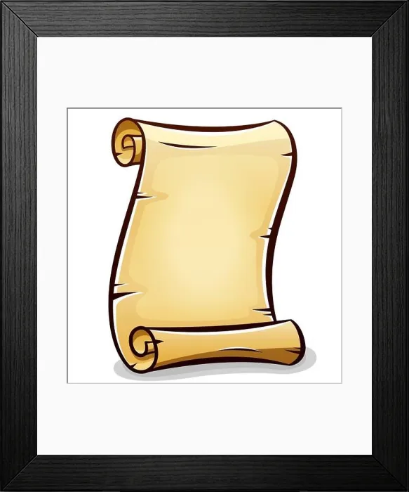 Framed Print : Vector illustration of paper scroll design isolated Framed Print : Vector illustration of paper scroll design isolated