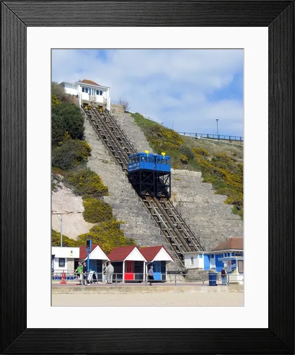 Framed Print : Bournemouth seaside cliff lift, Dorset, Britain, UK Framed Print : Bournemouth seaside cliff lift, Dorset, Britain, UK