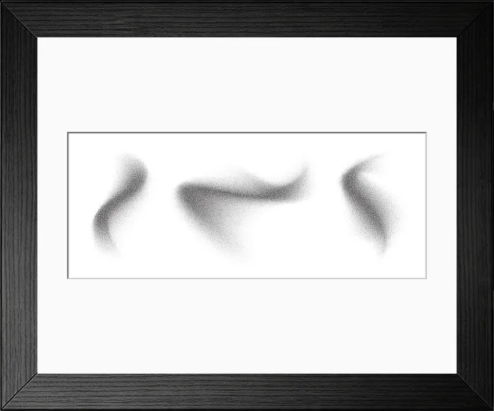 Framed Print : Dotwork abstract splashes, black noise grain texture, abstract stipple sand effect. Gradient wave dots shapes. Vector Framed Print : Dotwork abstract splashes, black noise grain texture, abstract stipple sand effect. Gradient wave dots shapes. Vector