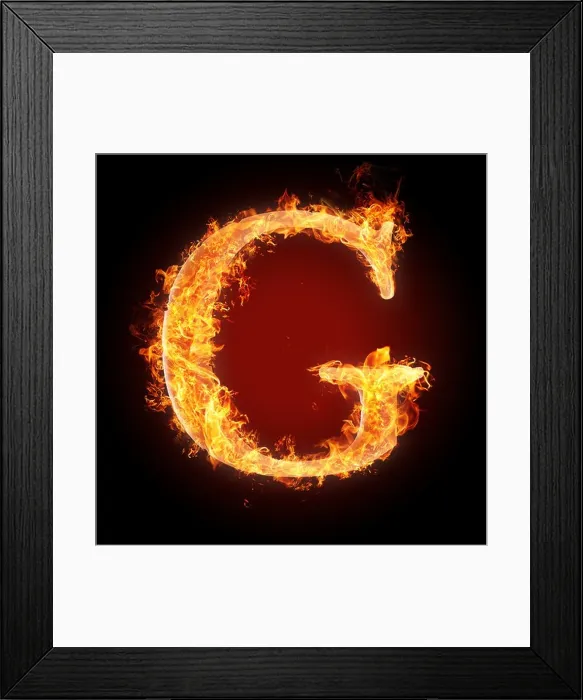 Framed Print : Letter G in fire. For more words, fonts and symbols see my portfolio Framed Print : Letter G in fire. For more words, fonts and symbols see my portfolio