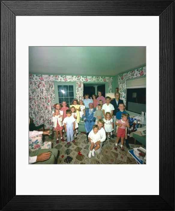 Framed Print : Weekend at Hyannis Port: Birthday party at Hyannis Port for Joseph P. Kennedy, Sr. (JPK), 7:17PM. Joseph P
