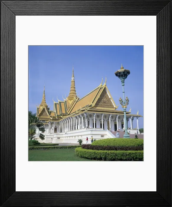 Framed Print : Cambodia, Phnom Penh, king's palace, park, South-East Asia, capital, palace, palace complex, temple, building, structure, architectural style