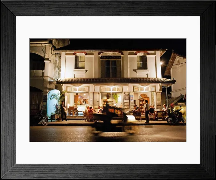 Framed Print : Sakkarin Road, the main drag at dusk. Luang Prabang, Laos Framed Print : Sakkarin Road, the main drag at dusk. Luang Prabang, Laos
