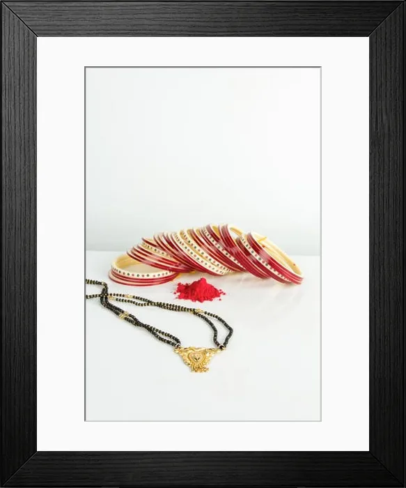 Framed Print : Chura with sindoor and mangalsutra Framed Print : Chura with sindoor and mangalsutra