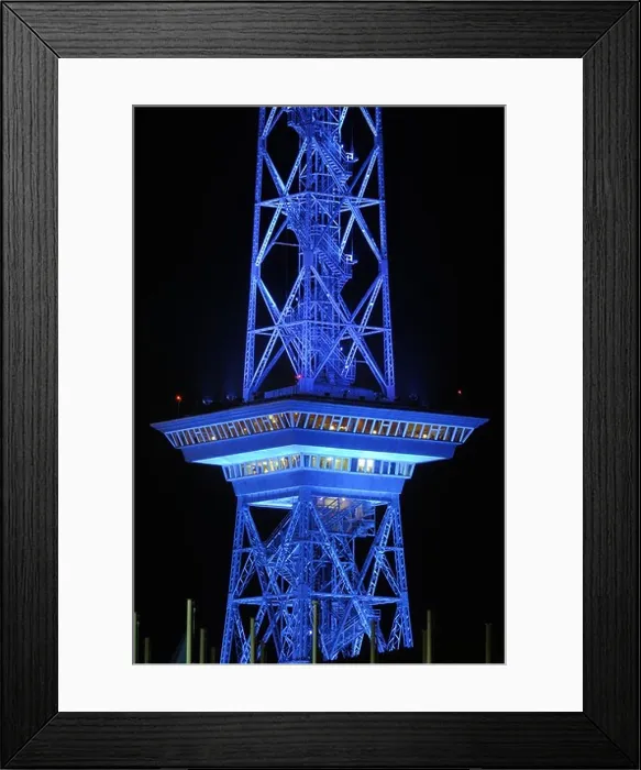 Framed Print : Funkturm. Radio Tower, With blue lighting, Berlin Charlottenburg, Berlin, Germany, Europe Framed Print : Funkturm. Radio Tower, With blue lighting, Berlin Charlottenburg, Berlin, Germany, Europe