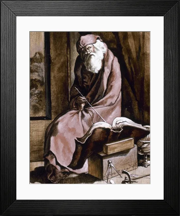 Framed Print : Anaximenes (c. 610-547 BC). Greek philosopher of the Ionian school and one of the first to place the origin of the universe on a principle called Framed Print : Anaximenes (c. 610-547 BC). Greek philosopher of the Ionian school and one of the first to place the origin of the universe on a principle called