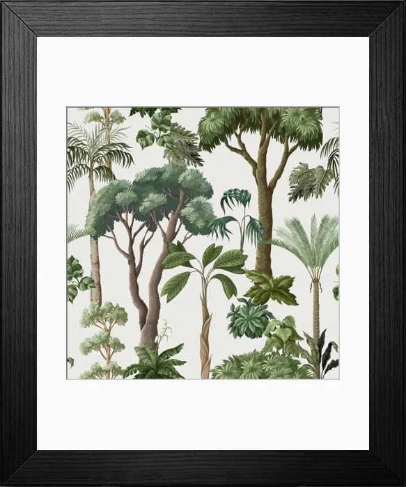Framed Print : Seamless pattern with Jungle trees and plants. Vector Framed Print : Seamless pattern with Jungle trees and plants. Vector