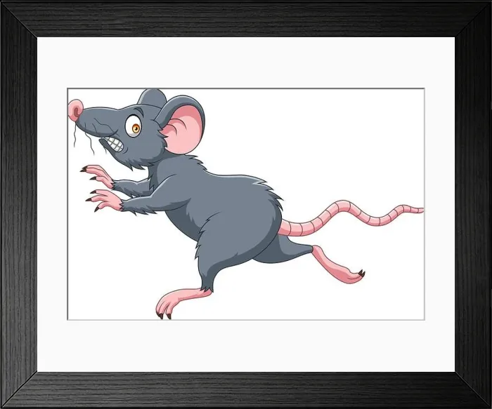 Framed Print : Cute little mouse cartoon running Framed Print : Cute little mouse cartoon running