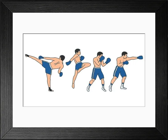 Framed Print : Vector illustrations set of mixed fighting positions on white background. Gymnastics and healthy lifestyle topic Framed Print : Vector illustrations set of mixed fighting positions on white background. Gymnastics and healthy lifestyle topic