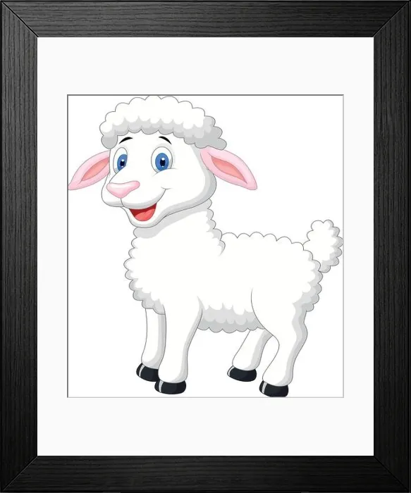 Framed Print : Cute sheep cartoon Framed Print : Cute sheep cartoon