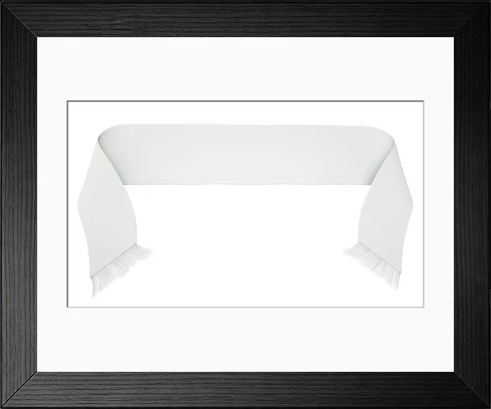 Framed Print : Blank football scarf isolated on white background. 3D render Framed Print : Blank football scarf isolated on white background. 3D render